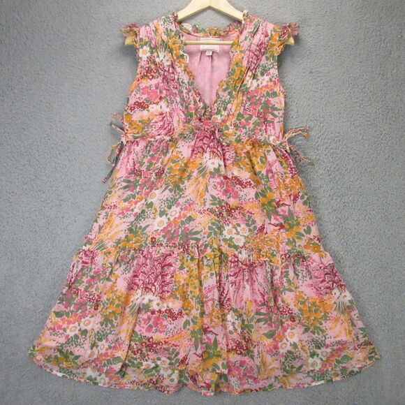 Banjanan Womens Chandra Mini Dress size XS Floral Tiered‎ Cottage Boho - Picture 1 of 10